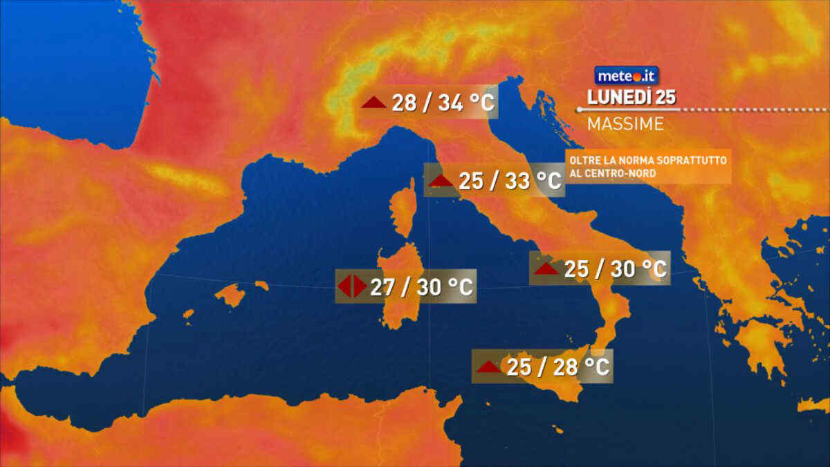Meteo: inizio di settimana con caldo estivo in tutta Italia!