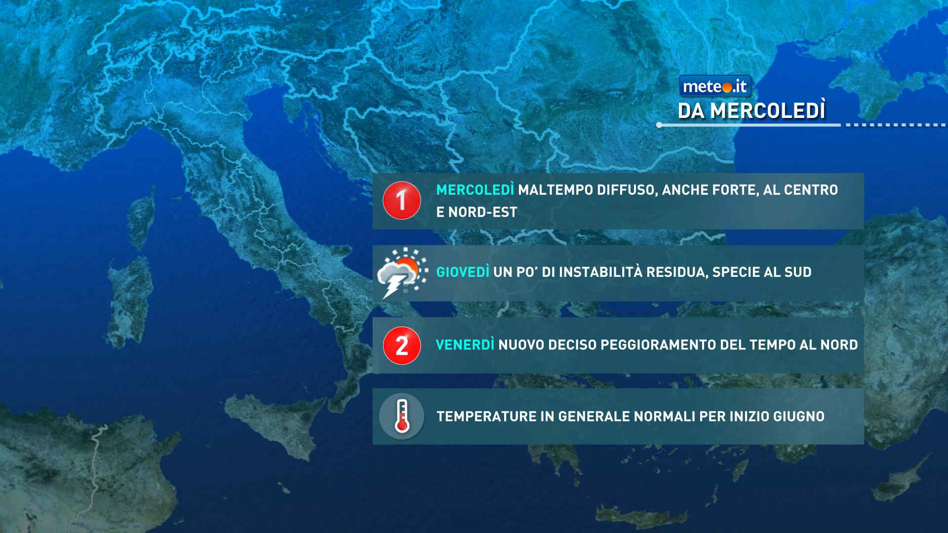 Meteo: mercoledì 3 giugno ancora maltempo! Ecco dove