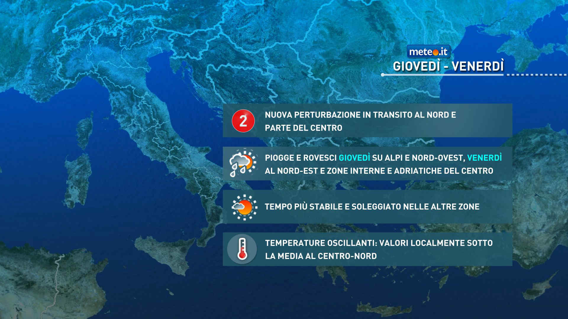 Meteo, giovedì 4 giugno sera nuova perturbazione al Nord