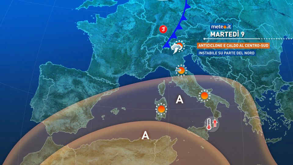 Meteo, sole e caldo al Centro-sud, più instabile al Nord: la tendenza dal 9 giugno