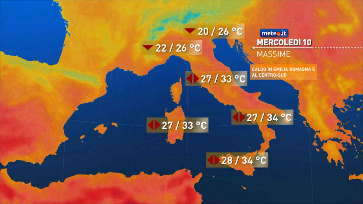 Meteo 10 giugno: temporali al Nord con calo termico. Caldo al Centro-Sud!