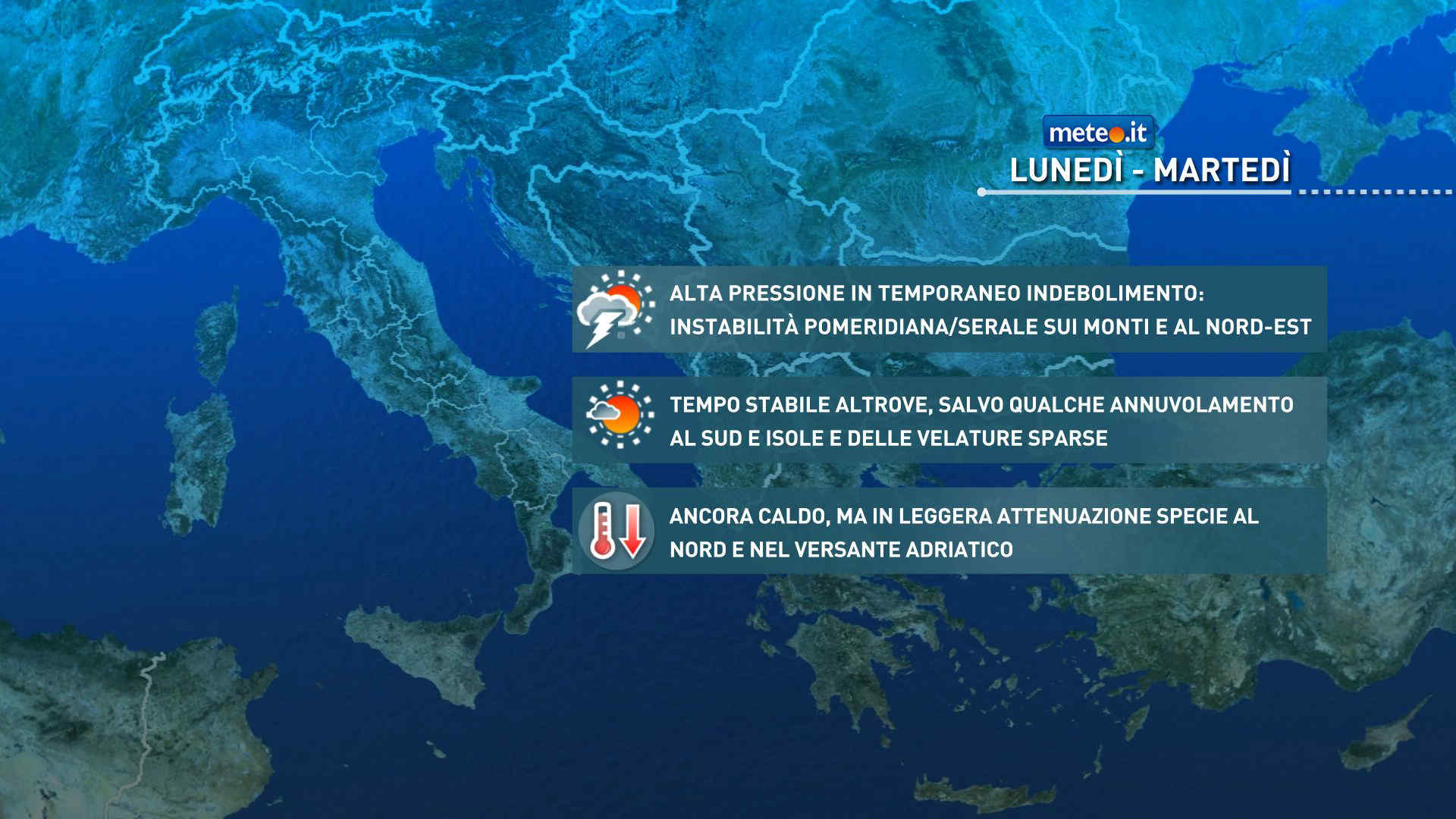 Meteo, inizio settimana un po' più instabile poi nuova ondata di caldo africano