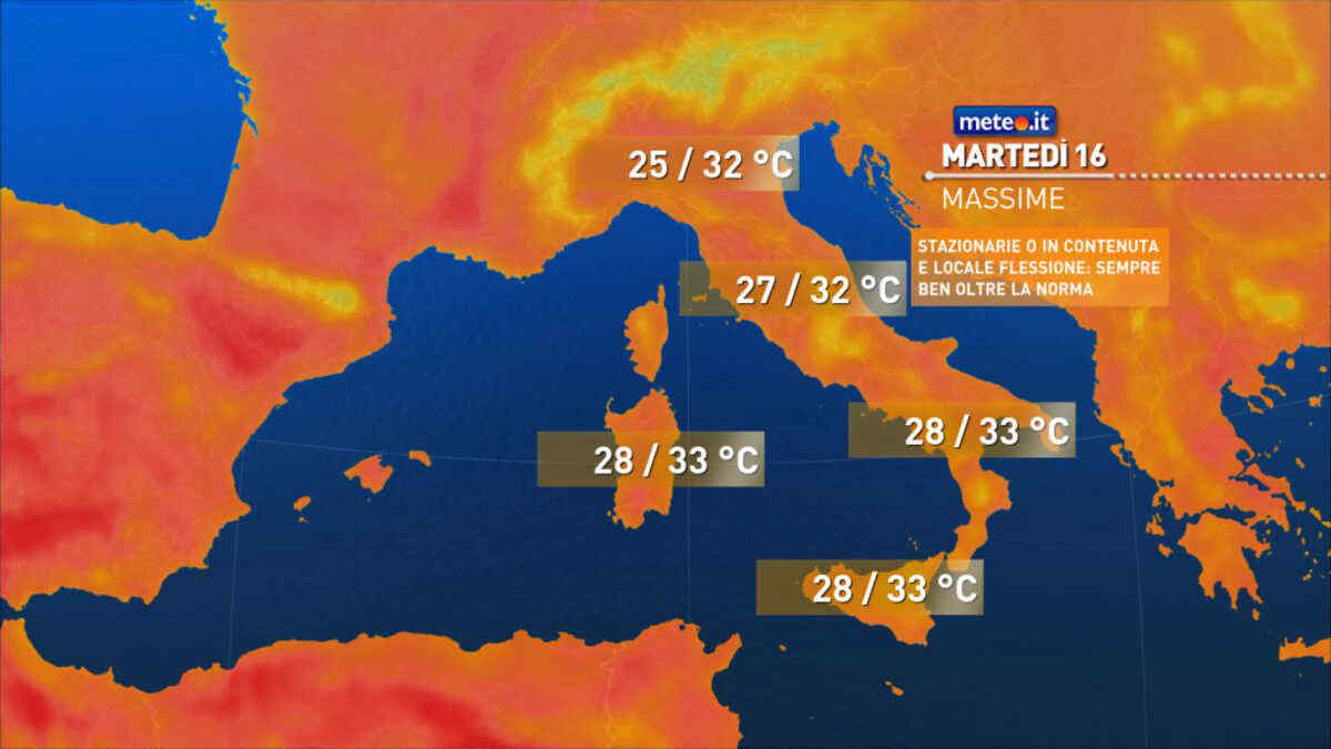 Meteo, le previsioni per oggi, martedì 16 giugno