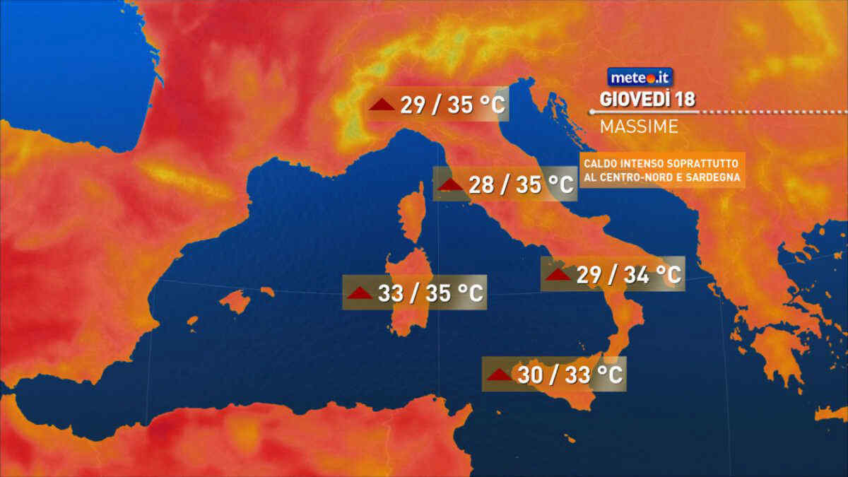 Meteo, caldo in forte aumento e qualche temporale: le previsioni del 18-19 giugno