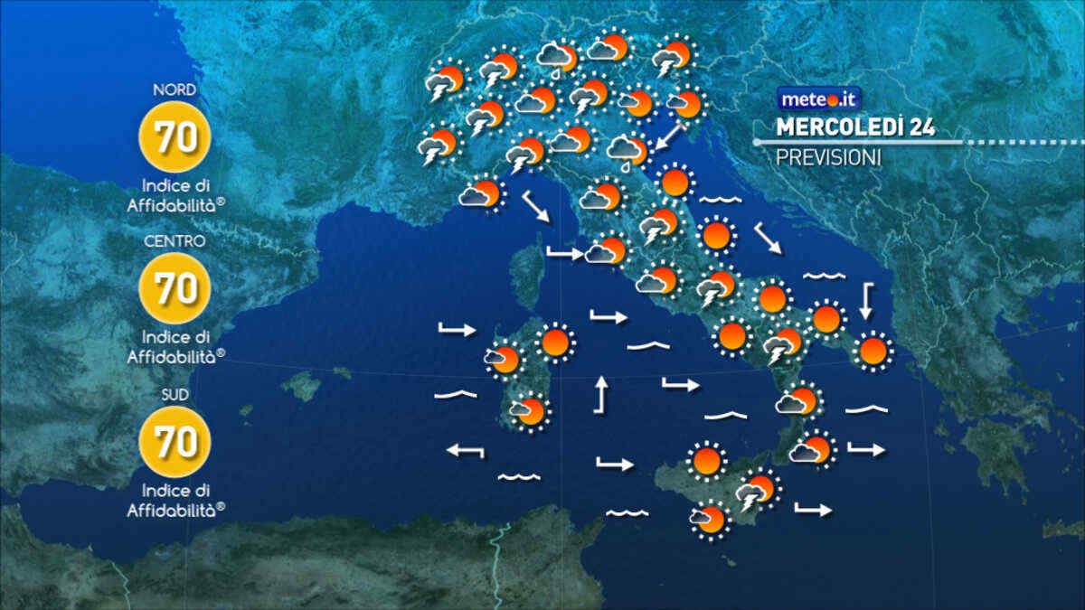 Meteo 24 giugno: caldo afoso e intenso! Clima rovente anche in montagna