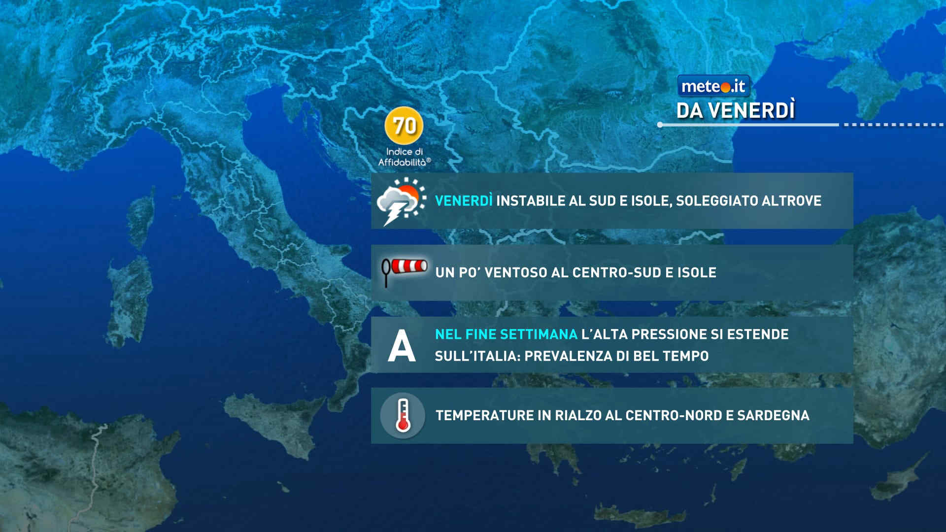 Meteo: venerdì 3 luglio fine della calura al Sud e temporali. La tendenza
