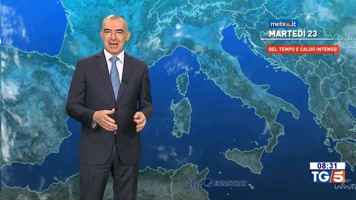 Meteo: oggi (23 giugno) caldo afoso e forti temporali di calore