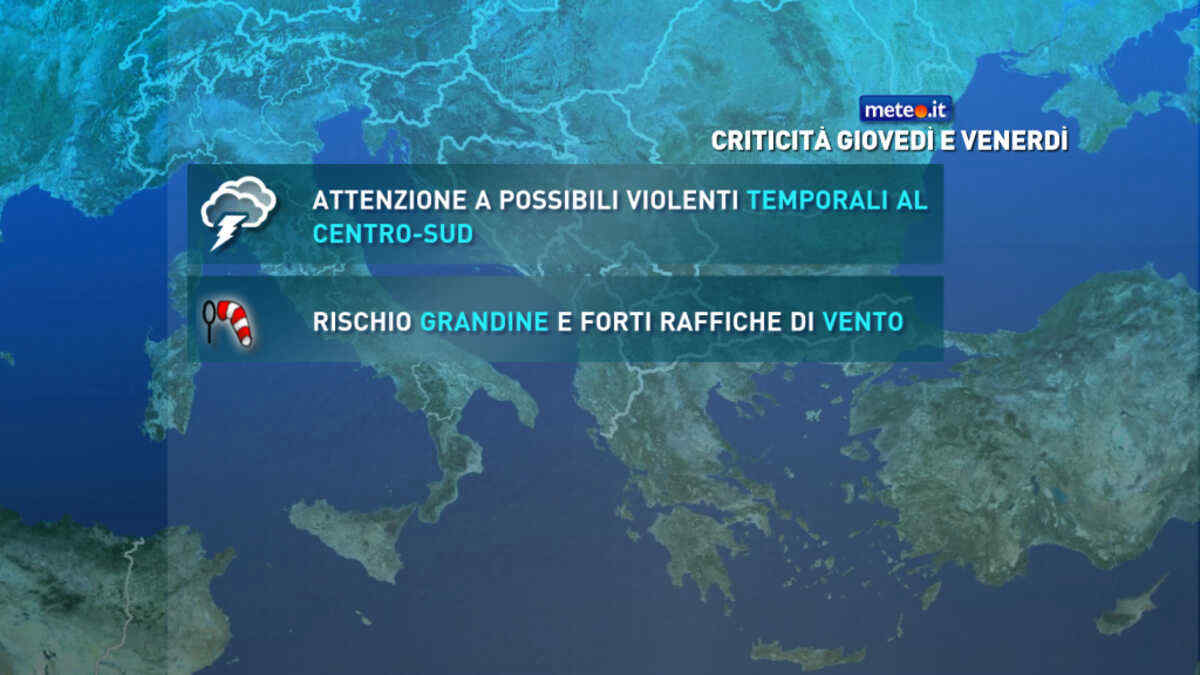 Meteo, rovesci e temporali verso il Sud. Si smorza la calura