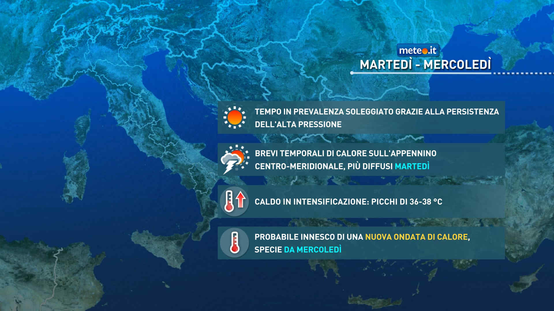 Meteo, sole e caldo in ulteriore aumento: le previsioni del 7-8 luglio