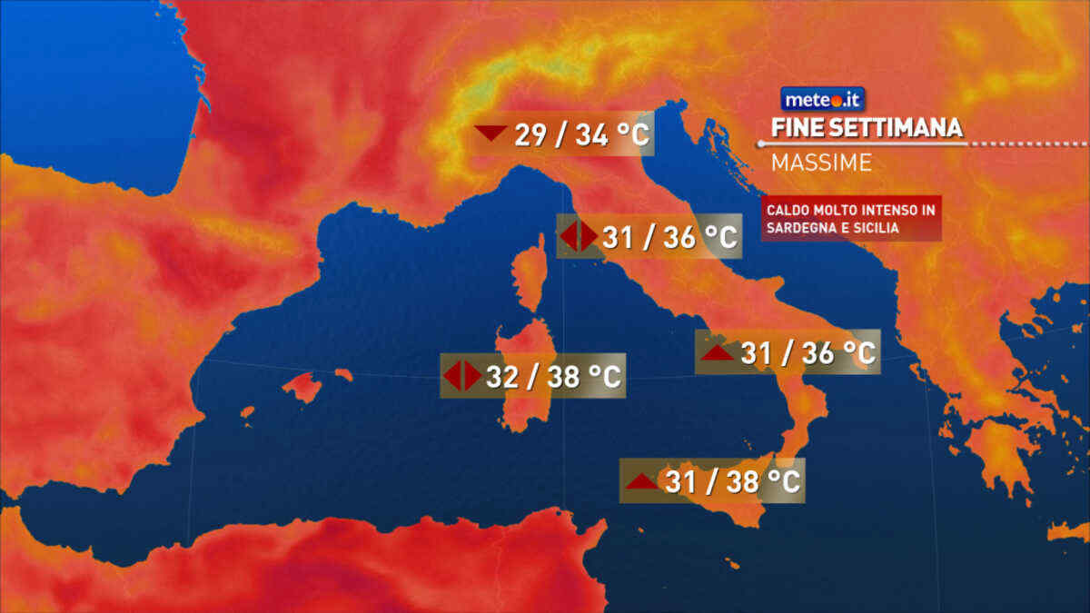Meteo: nel weekend caldo nella norma al Nord, roventi le Isole!