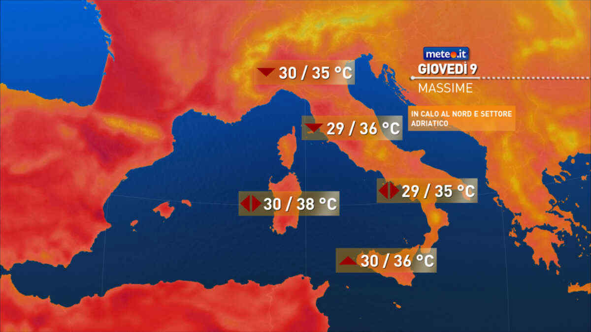 Meteo 9 luglio: caldo oltre la norma, Sardegna rovente!