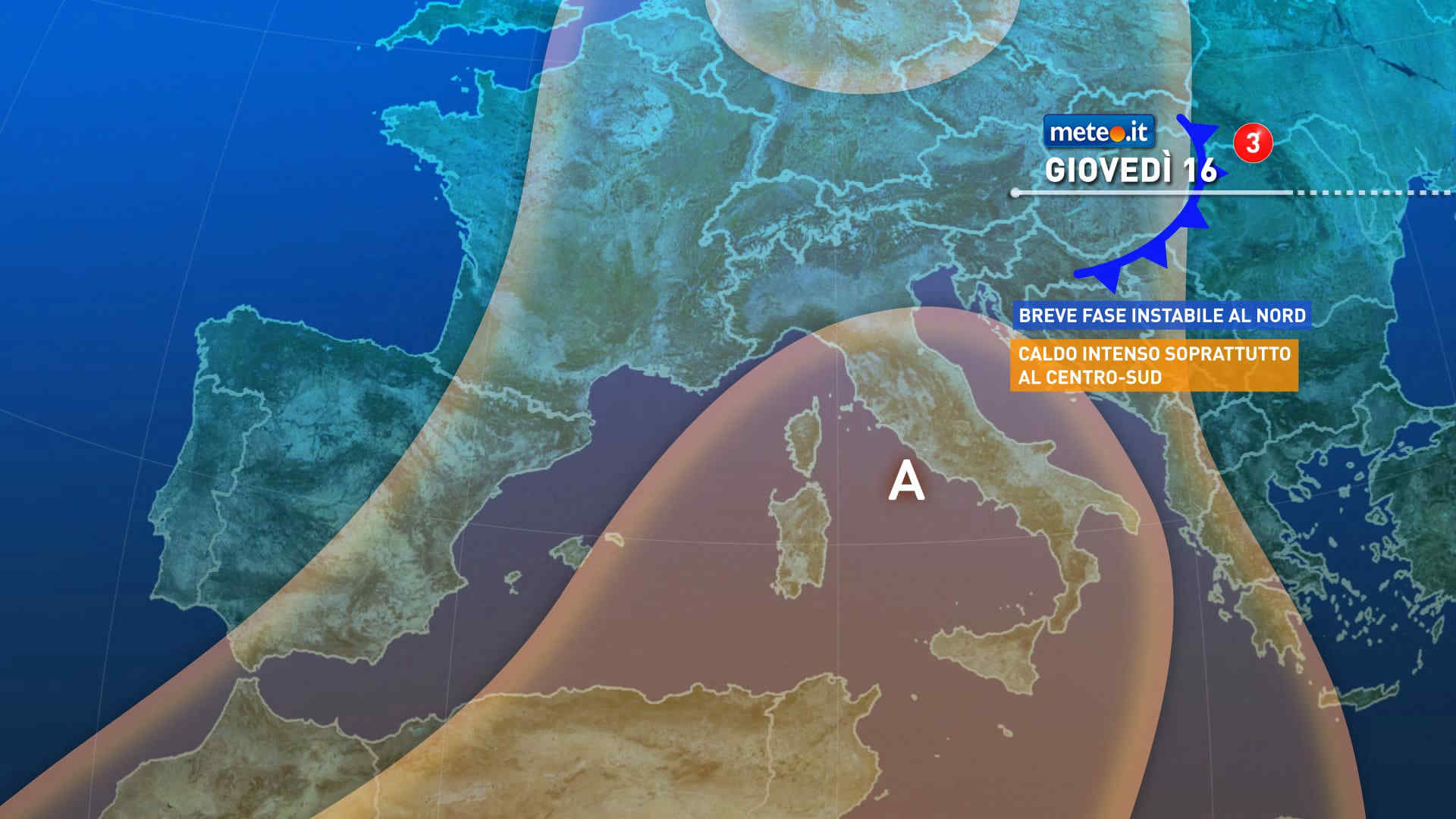 Meteo: l'ondata di calore prosegue per tutta la settimana! Nord più instabile, Centro-Sud rovente