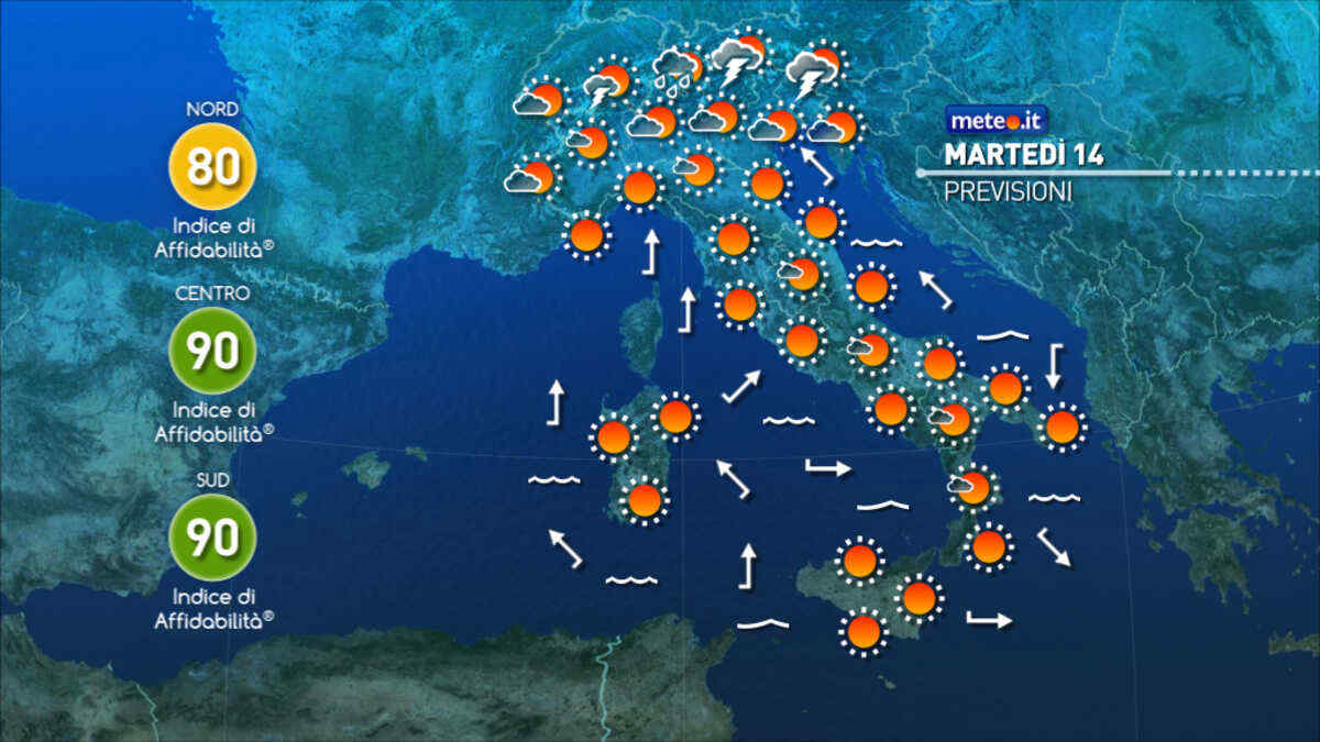 Meteo: martedì 14 il caldo si fa più intenso! Picchi di 40 gradi