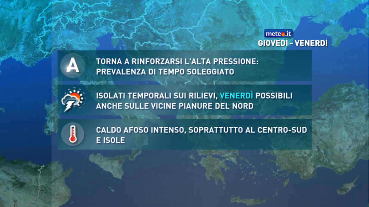 Meteo, rischio di forti temporali al Nord e caldo ancora intenso: le previsioni