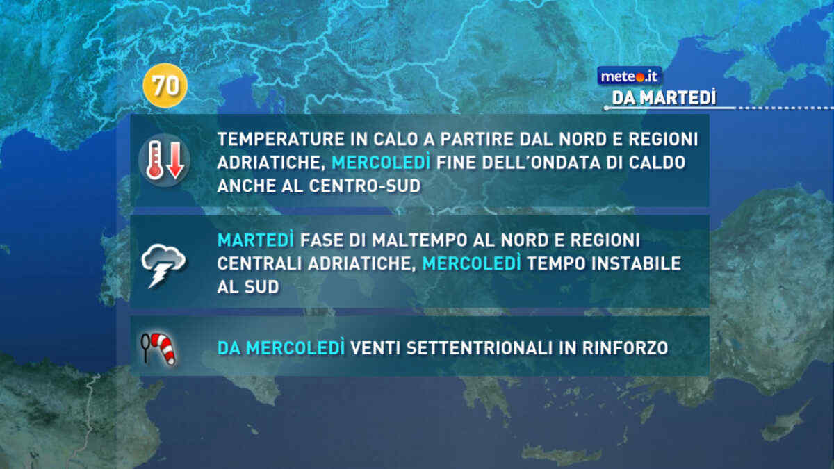 Meteo, dal 22 luglio stop all'ondata di caldo anche al Sud: la tendenza