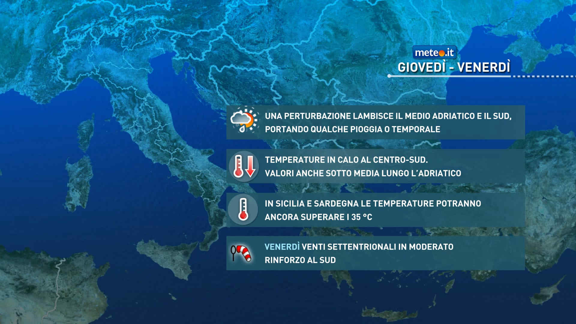 Meteo, giovedì 23 luglio arriva la perturbazione n. 6