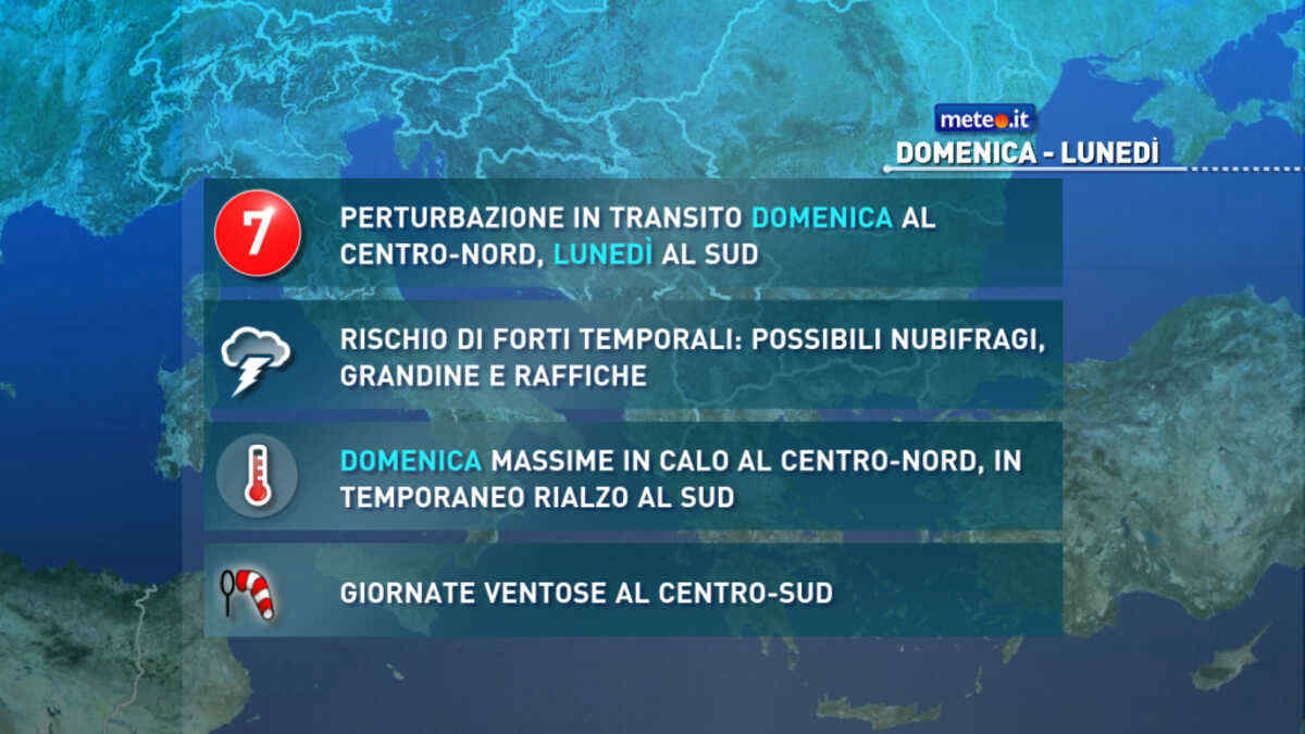 Meteo, perturbazione al Centro-nord: rischio di forti temporali