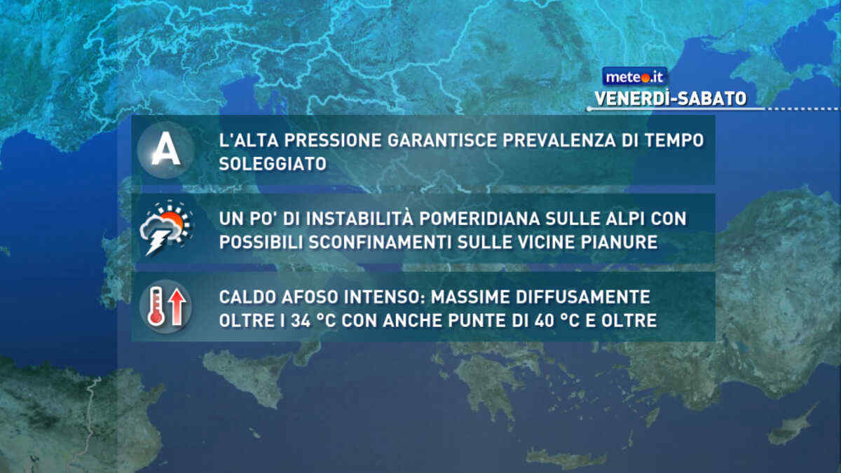 Meteo 31 luglio: caldo afoso sempre più intenso! Picchi di 40 gradi e oltre