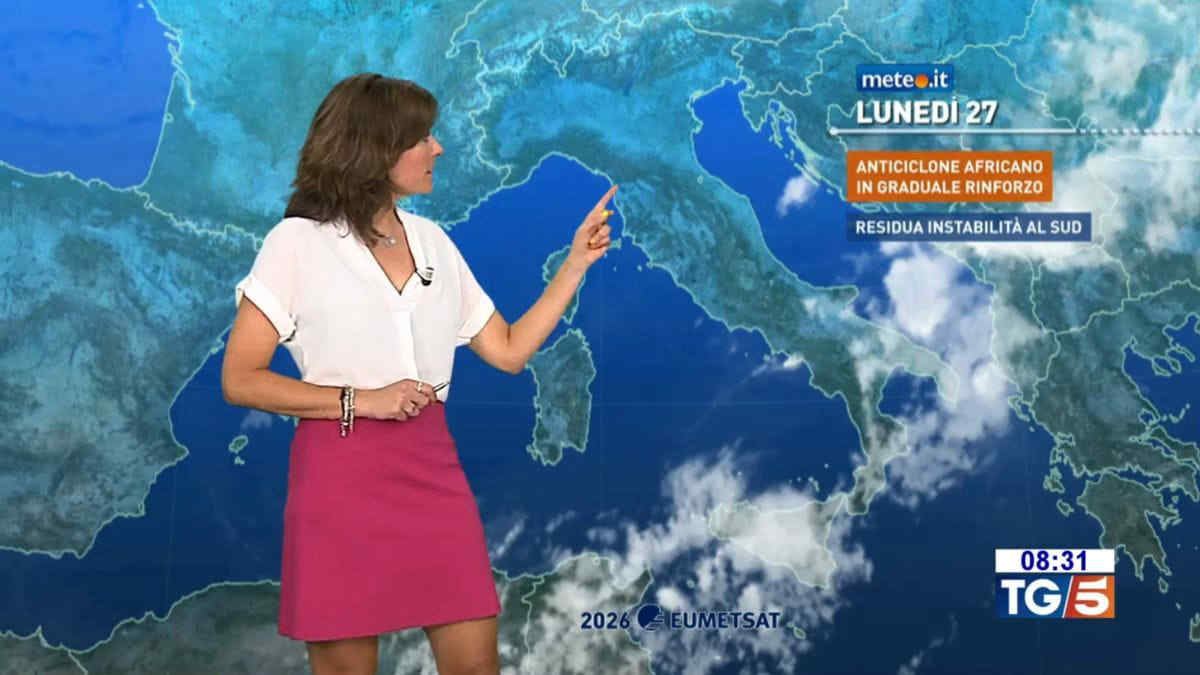 Meteo, 27 luglio fase instabile all'estremo sud