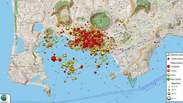 Forte scossa di terremoto avvertita a Napoli e nei Campi Flegrei alle 19:45