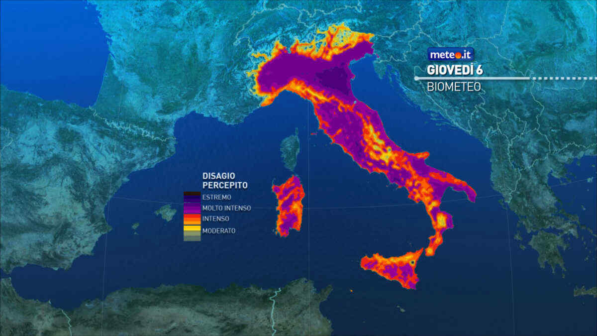 Meteo, oggi giovedì 6 agosto, temperature dai 33 ai 40 gradi