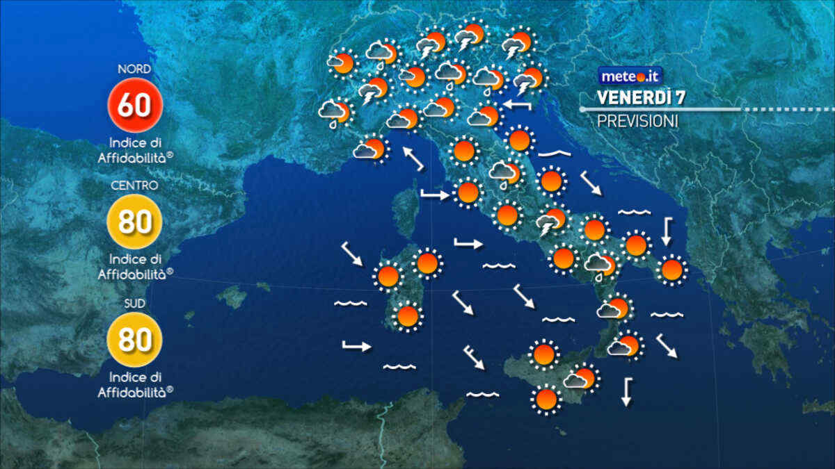 Meteo: 7-8 agosto fase di maltempo al Nord! Calura fino a Ferragosto