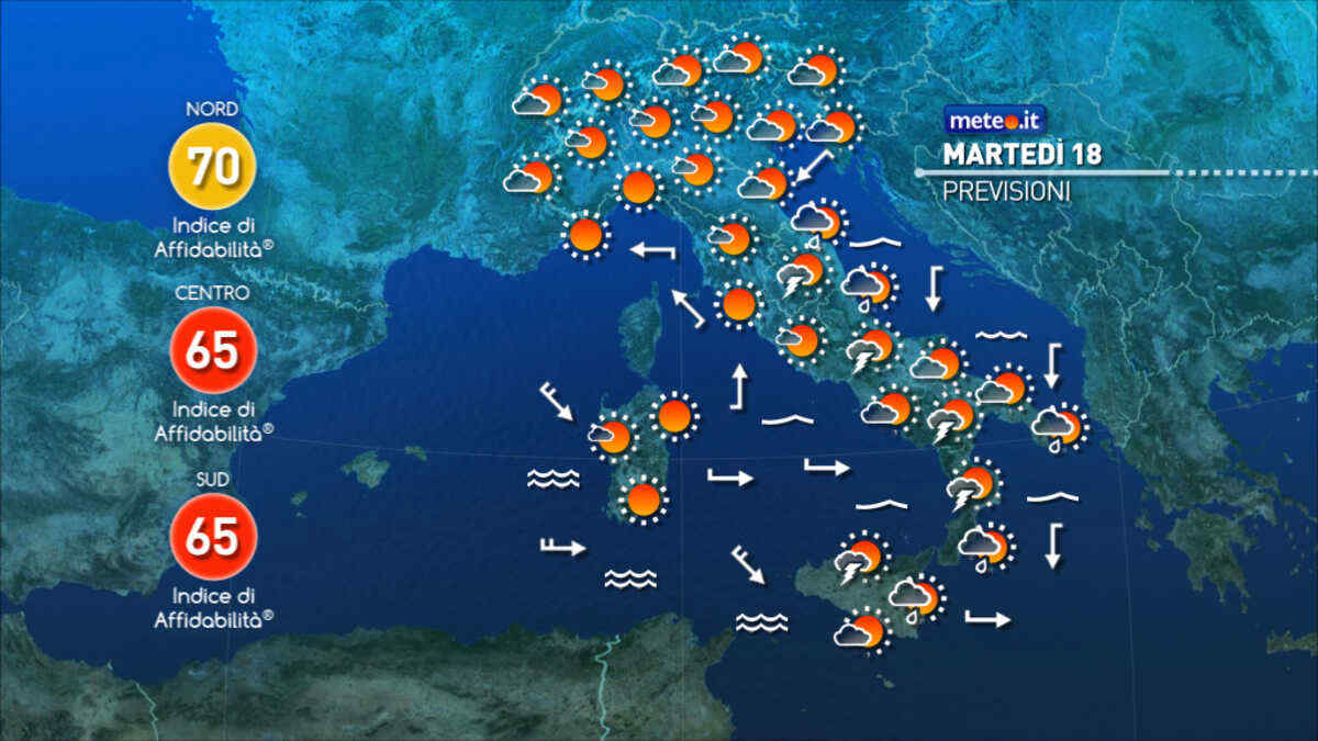 Meteo 18 agosto: instabilità al Centro-Sud! Fine calura anche al Meridione