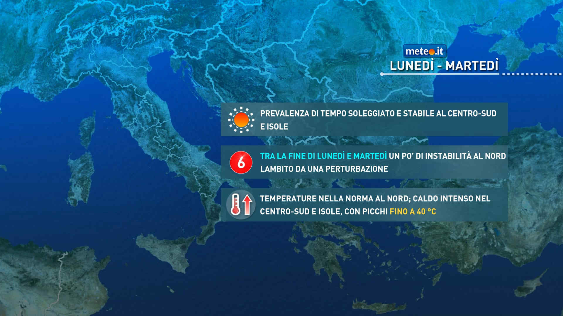 Meteo: 24 agosto con caldo intenso al Sud e nelle Isole!