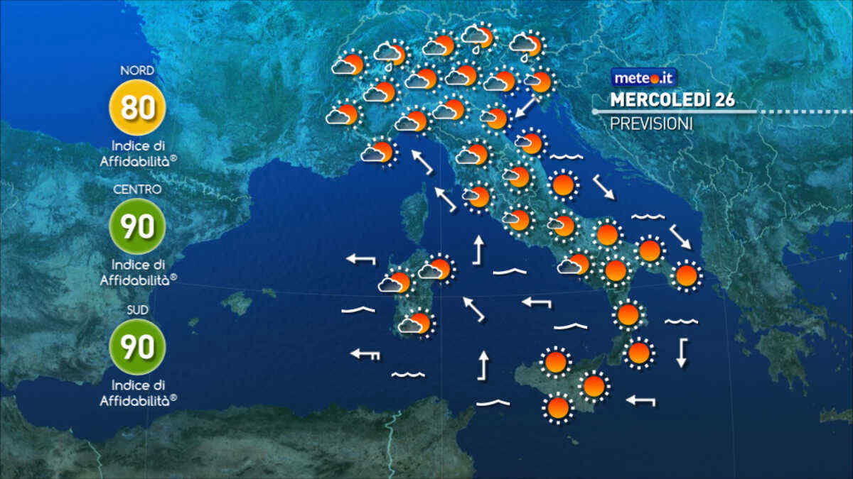 Meteo 26 agosto: Sud e Isole roventi! Al Centro-Nord migliora