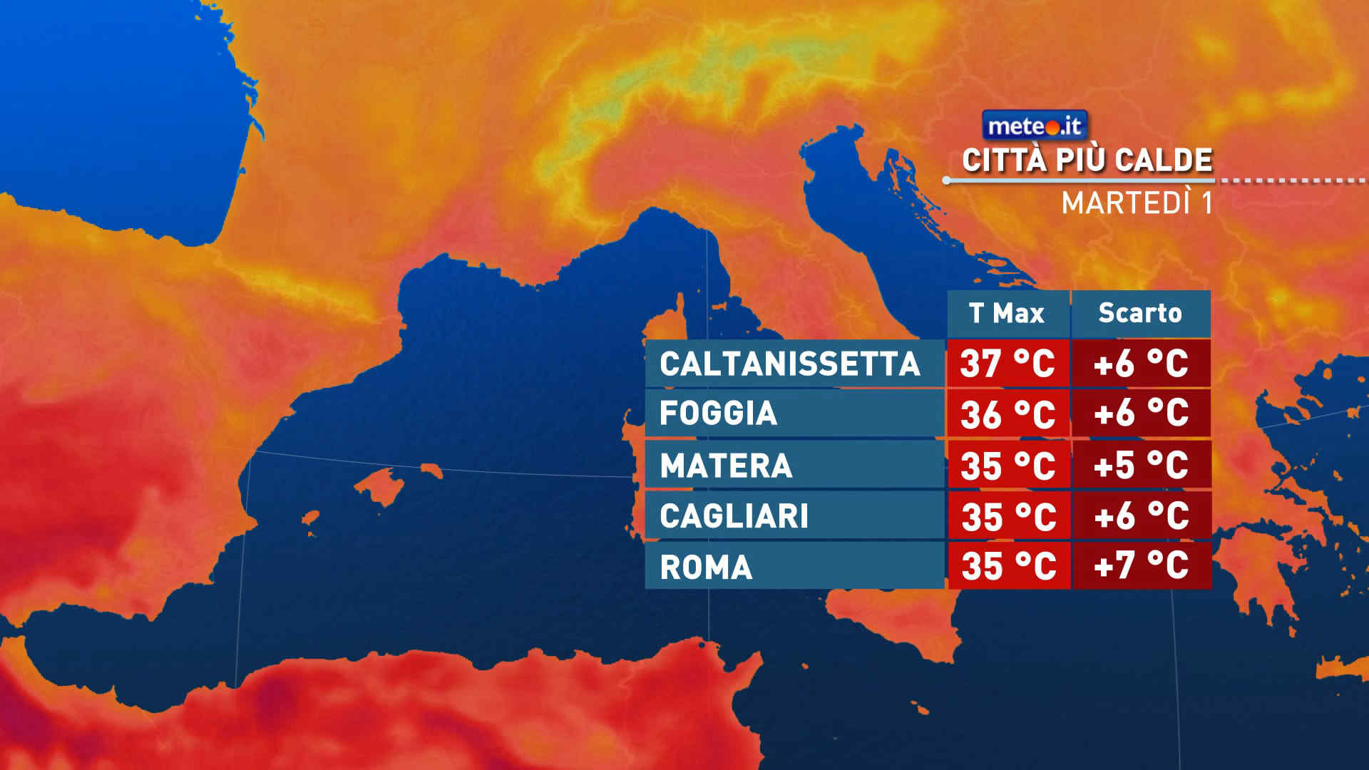 Meteo: settembre al via con caldo intenso e temporali sui rilievi