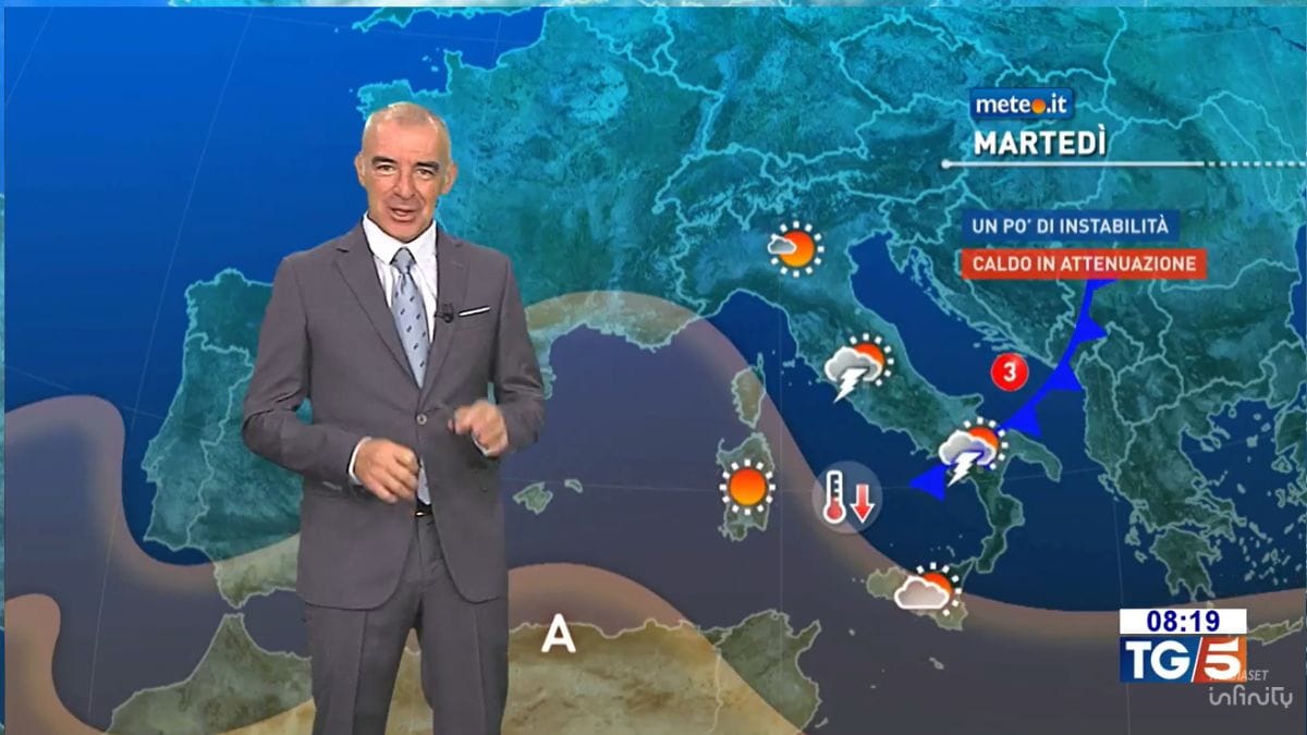 Meteo: inizio di settimana con temporali e calo termico! Ecco dove