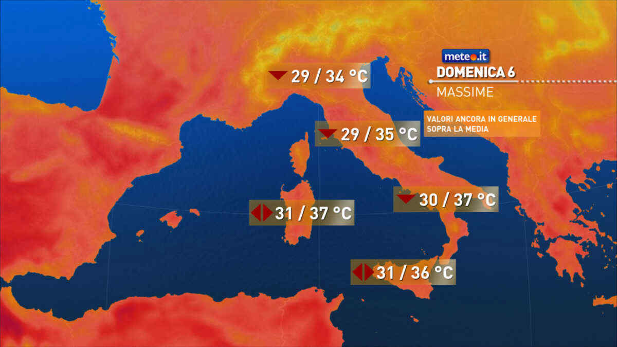 Meteo: domenica 6 caldo pienamente estivo! Svolta fresca in arrivo