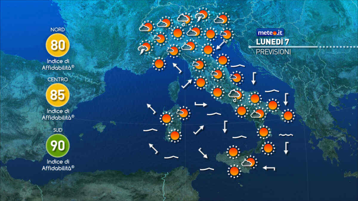 Meteo: inizio di settimana caldo e stabile, da mercoledì 9 svolta totale!