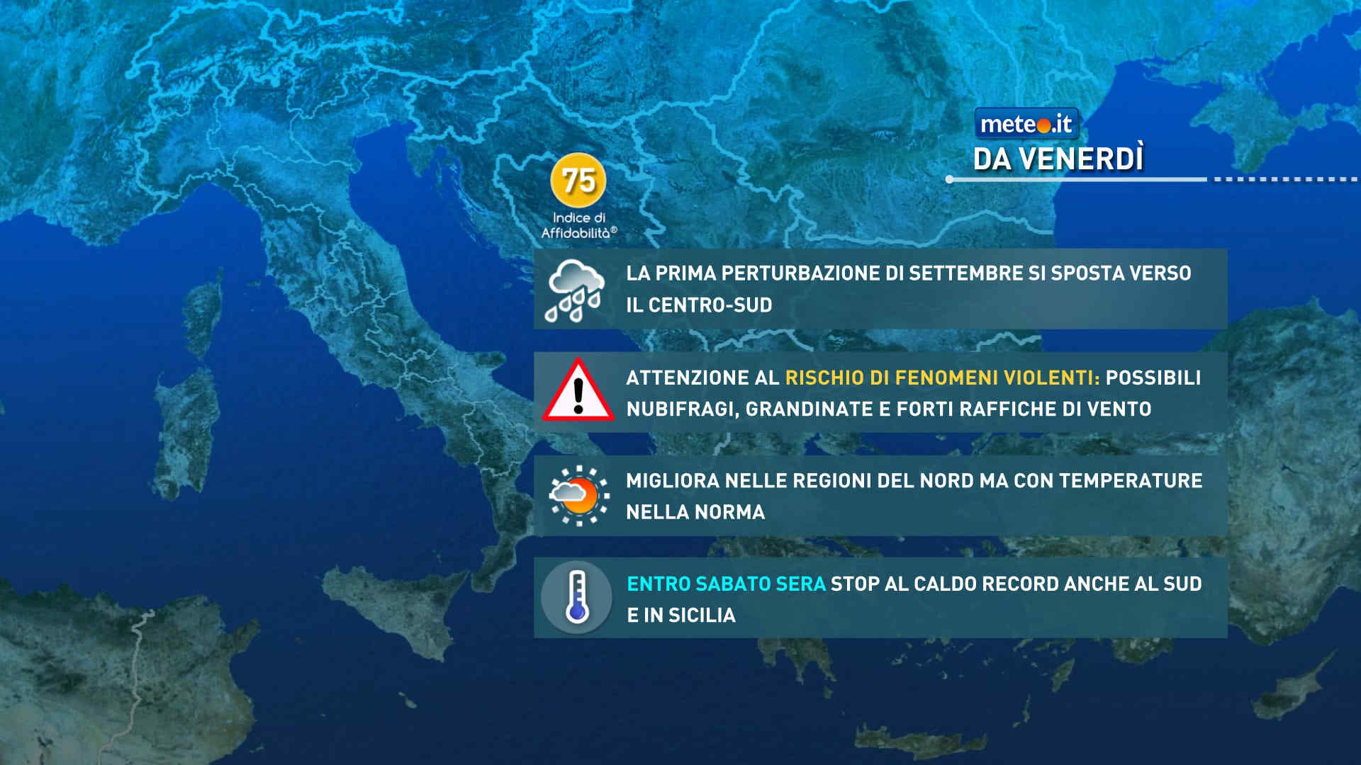 Meteo, Italia tra venti freschi e fasi instabili: la tendenza dall'11 settembre
