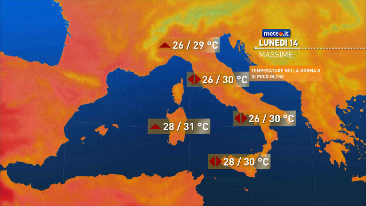 Meteo: 14-15 settembre con poca instabilità all'estremo Sud! Caldo tipico di fine estate