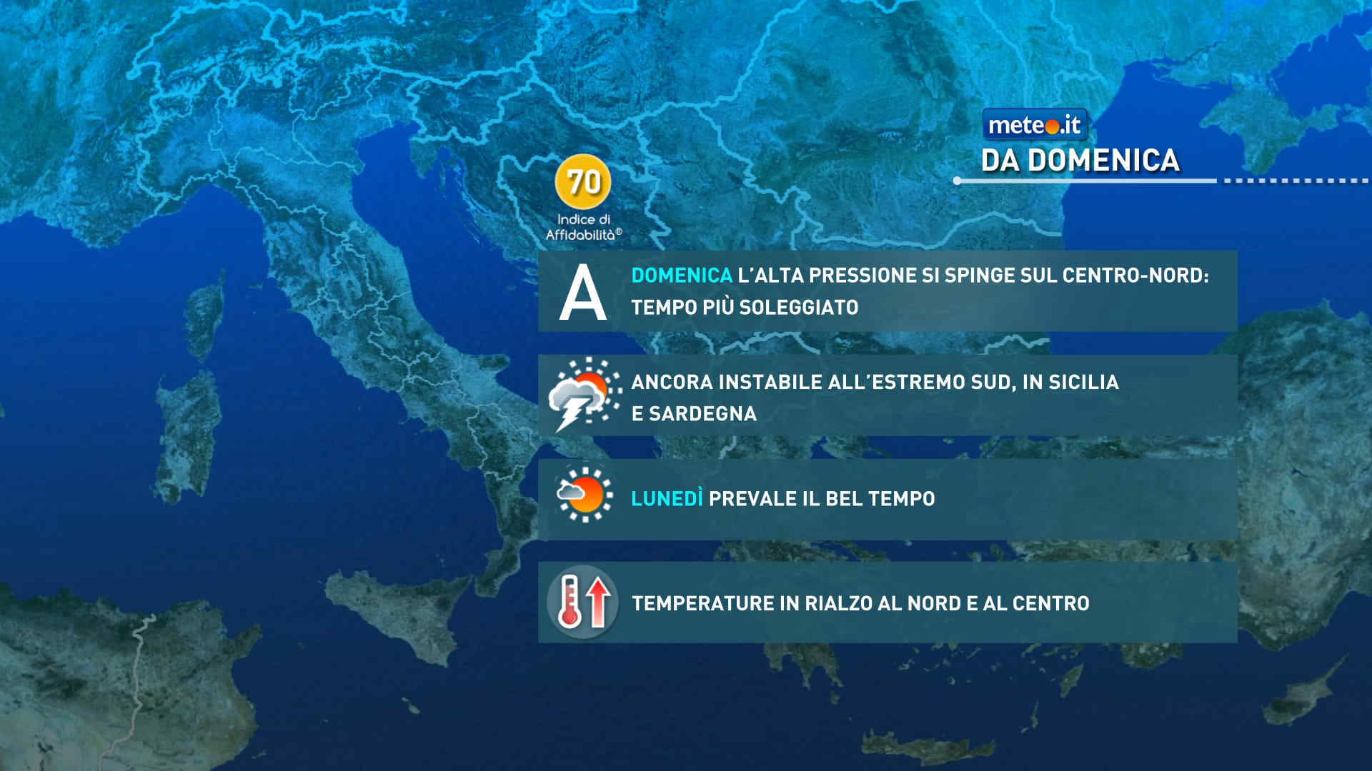 Meteo: da domenica 20 rimonta anticiclonica al Centro-Nord! Poi cosa succede?