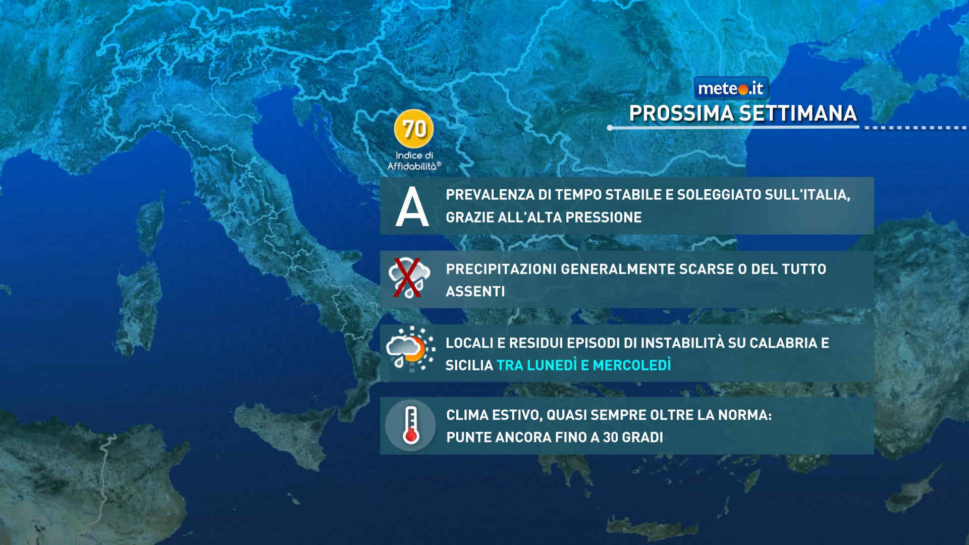 Meteo: nuova settimana tra caldo estivo e breve fase più fresca!