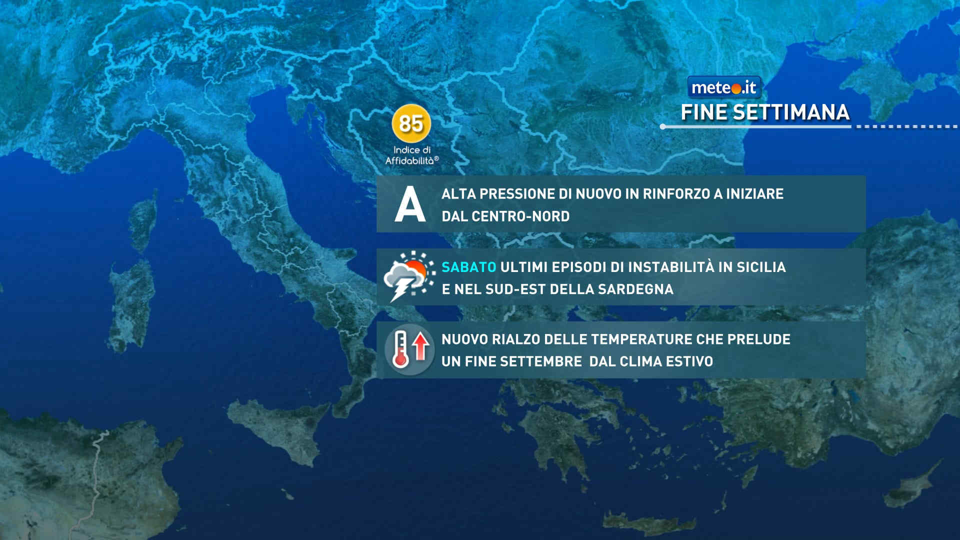 Meteo, primo weekend d'autunno con alta pressione e rialzo termico