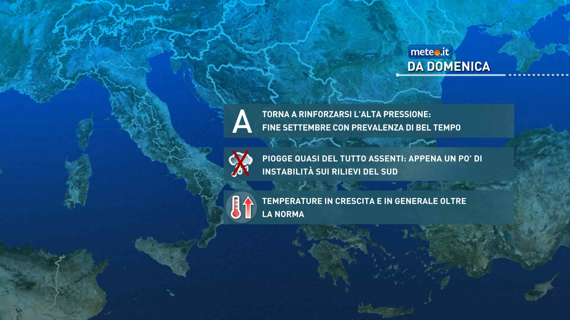 Meteo, alta pressione in rinforzo e temperature estive: la tendenza