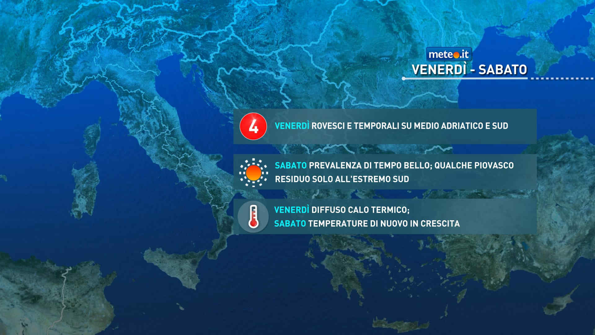 Meteo, fase instabile su medio Adriatico e Sud: le previsioni del 25-26 settembre