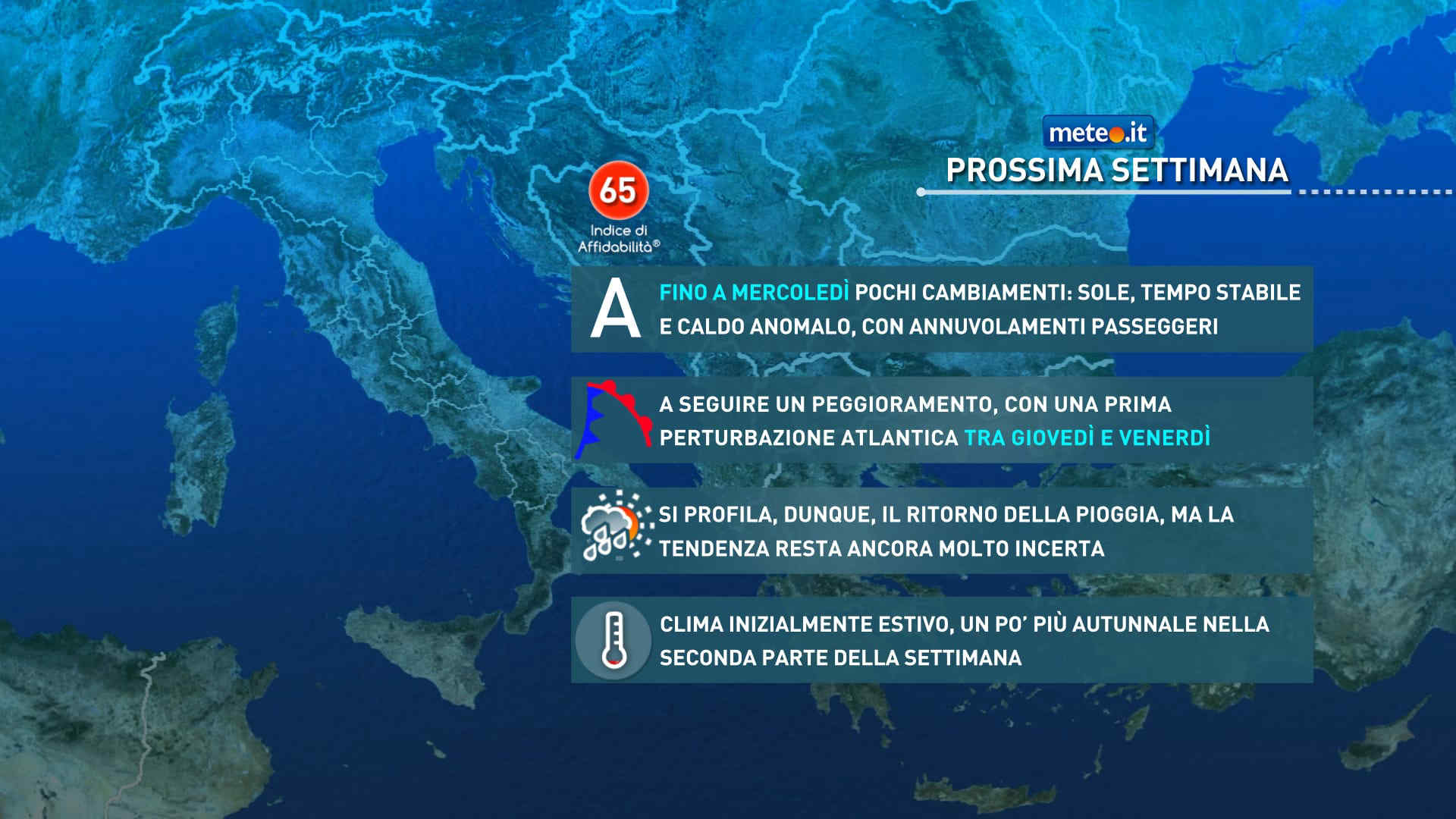 Meteo: weekend caldo e stabile, peggioramento da mercoledì 7 ottobre