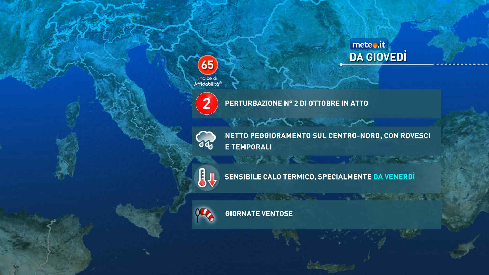 Meteo: 8-9 ottobre con diffuso maltempo autunnale! Piogge e calo termico