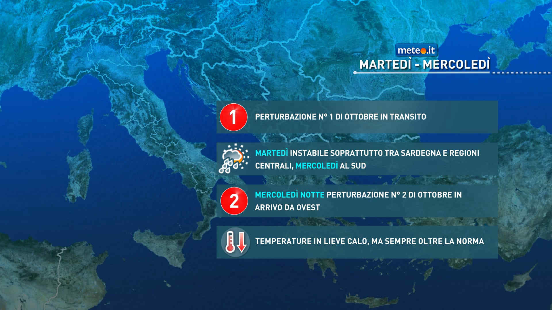 Meteo 6 ottobre: peggiora il tempo su parte del Paese. Temporali anche forti