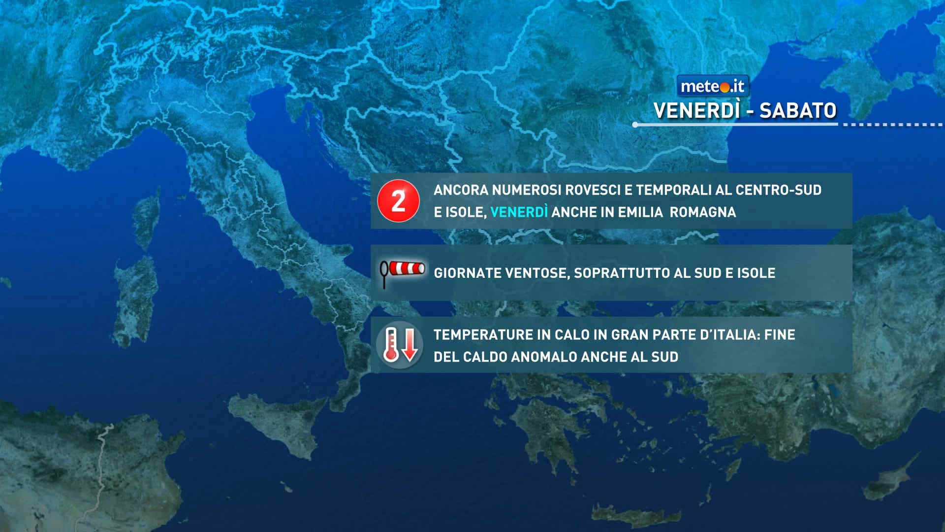 Meteo 9 ottobre: il maltempo raggiunge il Sud! Aria fresca sull'Italia