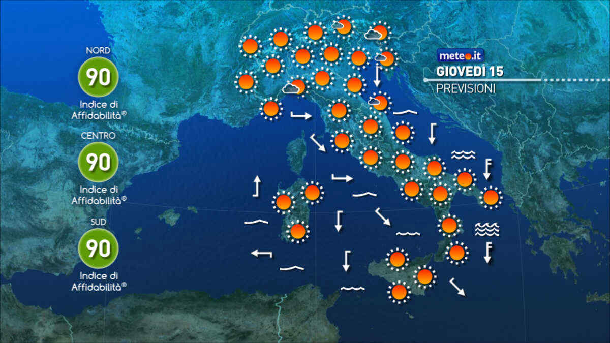 Meteo 15 ottobre: sole e temperature oltre la media! Svolta nel weekend