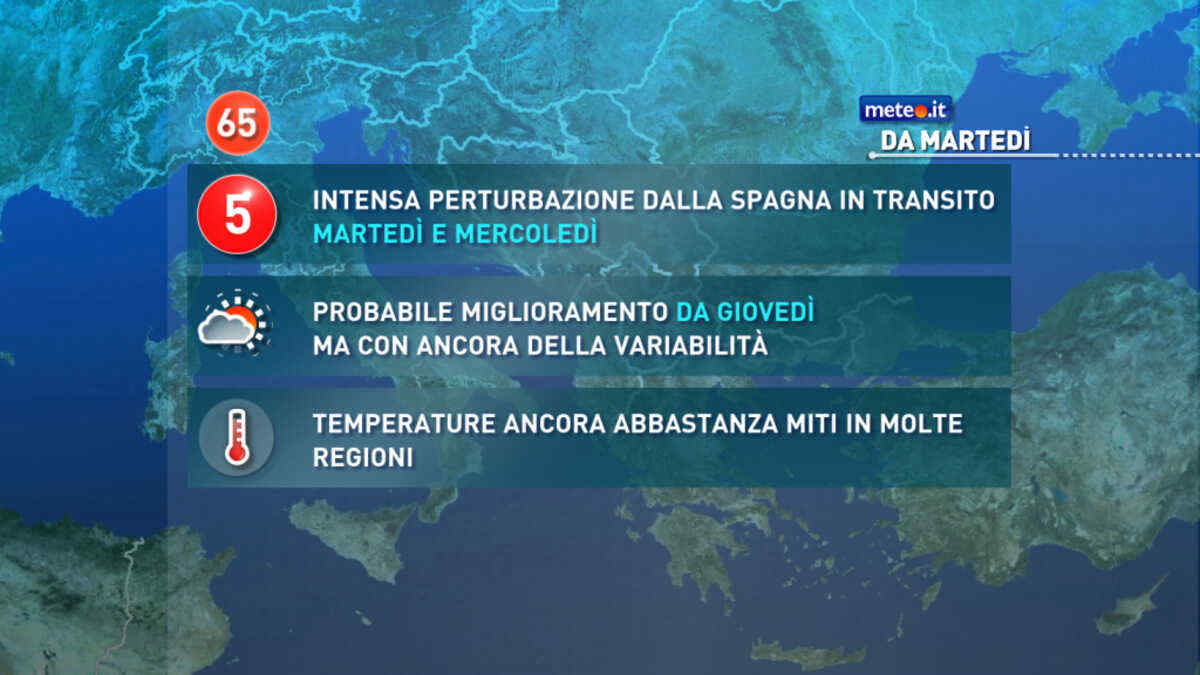 Meteo, tra martedì 20 e mercoledì 21 maltempo anche intenso