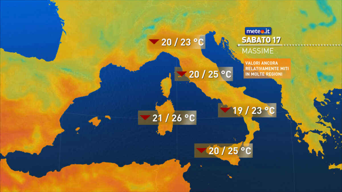 Meteo, oggi, sabato 17 ottobre, inizia a cedere l'alta pressione