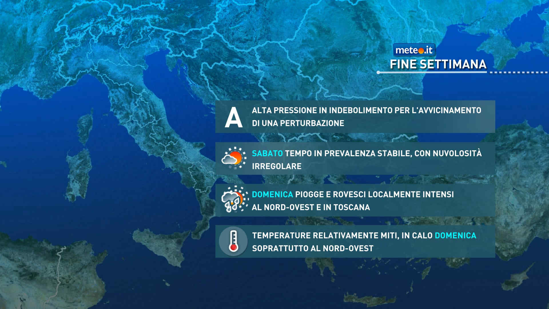 Meteo, domenica 18 ottobre tornano le piogge
