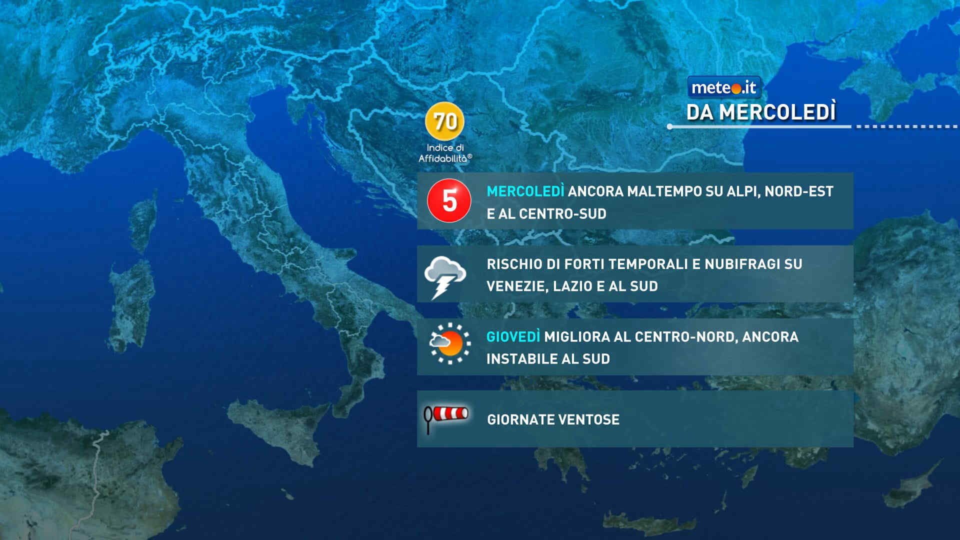 Meteo: 21 ottobre piogge intense e abbondanti! Occhio ai venti