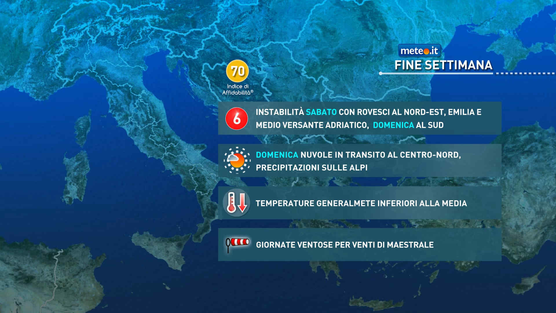 Meteo, le previsioni per il weekend del 24-25 ottobre